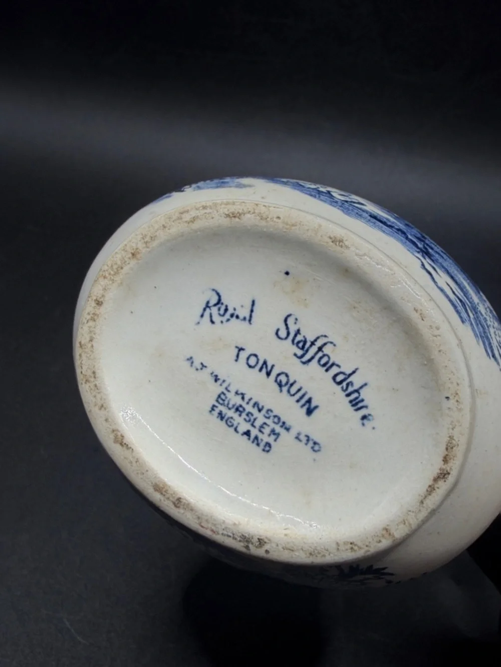 Royal Staffordshire Tonquin Blue Transferware AJ Wilkinson England Creamer Jug
